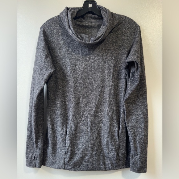 Lululemon Make a Move Cowl Neck Long Sleeve Charcoal Gray Women's Sweater Sz 6 - Picture 2 of 8